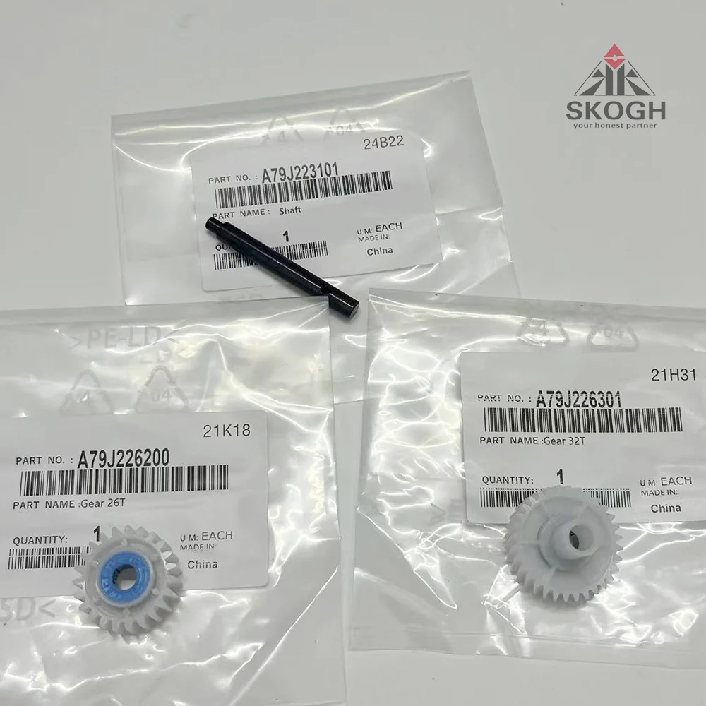 3PCS/Set OEM Quality A79J223101 A79J226200 A79J226301 26T 32T drive gear for Konica Minolta C558 C458 458 558 Shaft