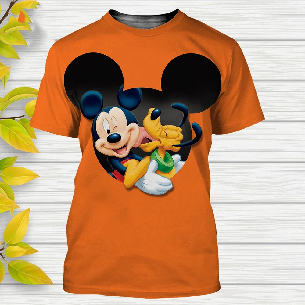 2024 Disney Mickey Mouse Pluto Dog 3D Print T-Shirts Cartoon Anime Streetwear Men Women Oversized T Shirt Kids Boys Tees Tops