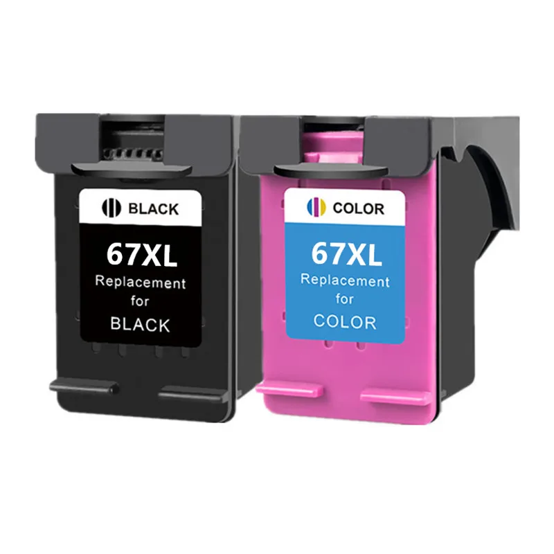 67XL wymiana wkładu z tuszem do hp 67 na HP 67 XL Deskjet 2723 2752 1225 6020 6052 6055 6420 6452 4152 4140 4155 drukarki