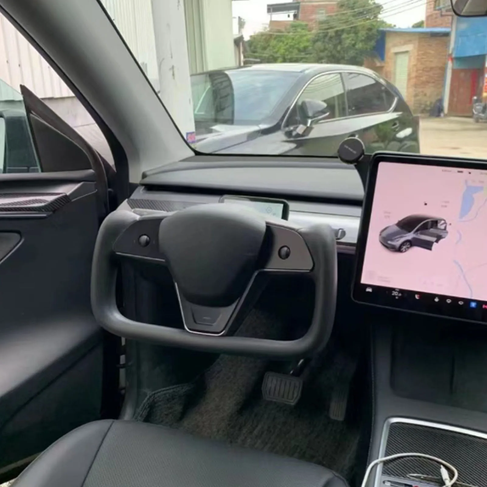 Steering Wheel Comfortable Touch 3 9 O'clock Position Control Yoke Steering Wheel Slip Resistant for Tesla Model Y 2021 To 2024