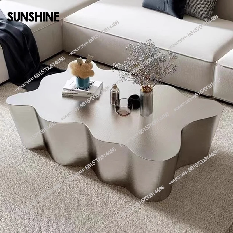 

Metal Industrial Coffee Table Aesthetic Unique Minimalist Designer Side Table Modern Luxury Mesa Auxiliar Postmodern Furniture