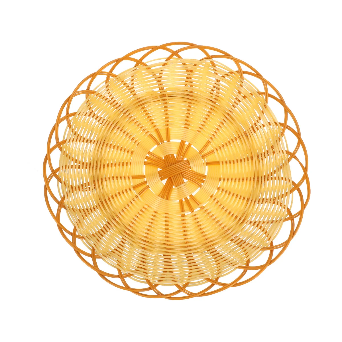 Handmade Plastic Simulate Rattan Fruit Basket Smooth Modern Minimalist Design Storage Basket for Vegetables Snacks Sundries