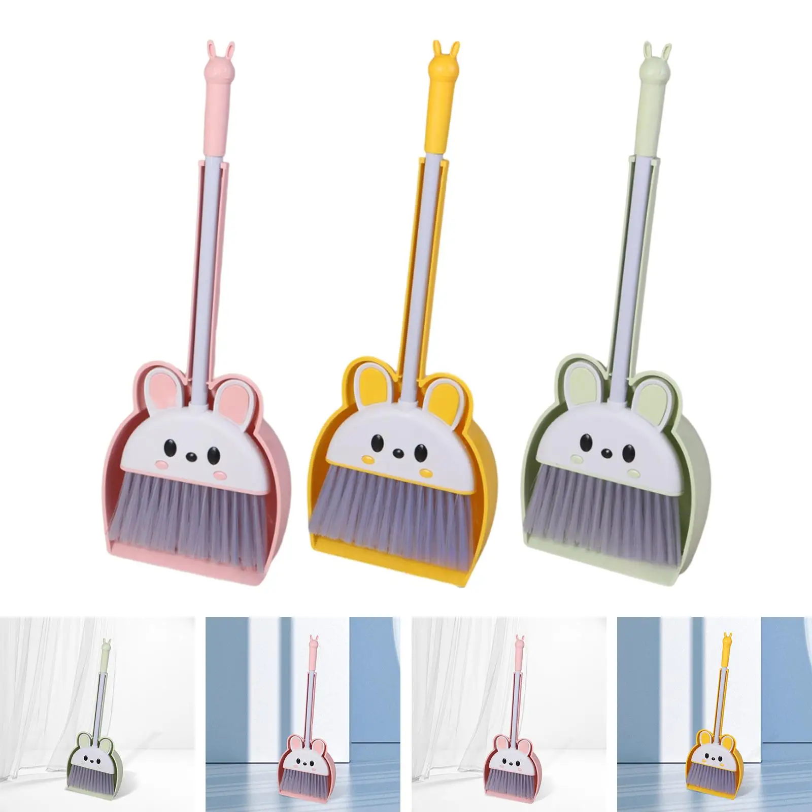 Mini Broom and Dustpan Set for Kids Pretend Play for Kindergarten Preschool