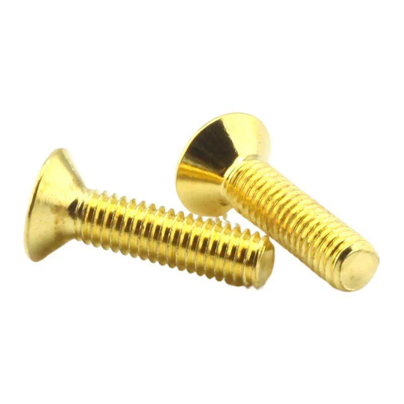 Grade 12.9 High Strength Countersunk Head Hexagon Socket Screws Titanium Plated Gold Flat Head Hard Alloy Steel Bolts M2/M3/M4/5