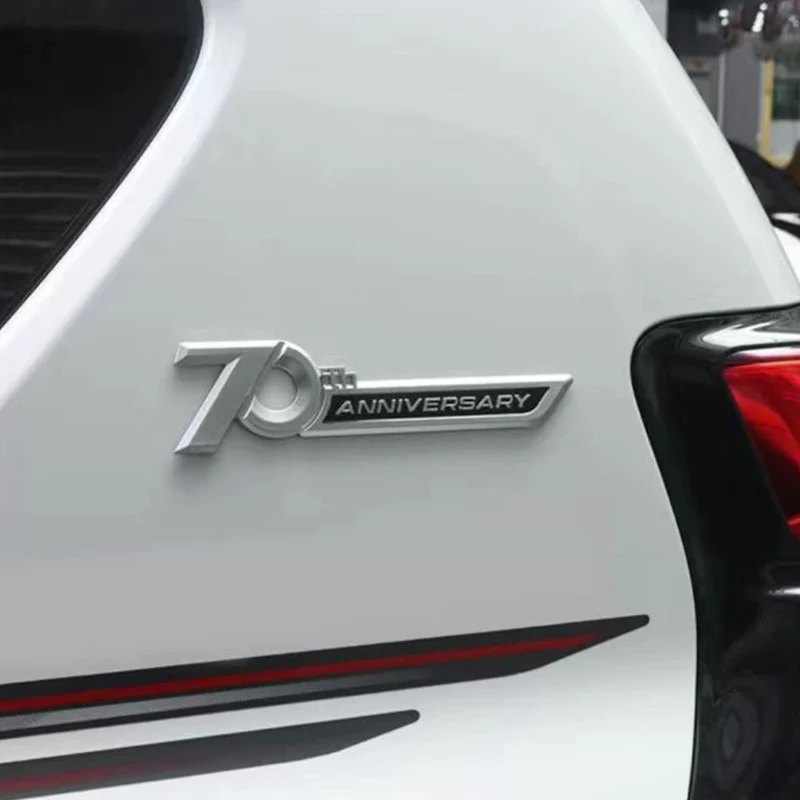 

For Toyota Land Cruiser 300 LC300 Rear Window 70th Anniversary Badge Letters 3D Stereoscopic ABS Sticker Styling Accessories