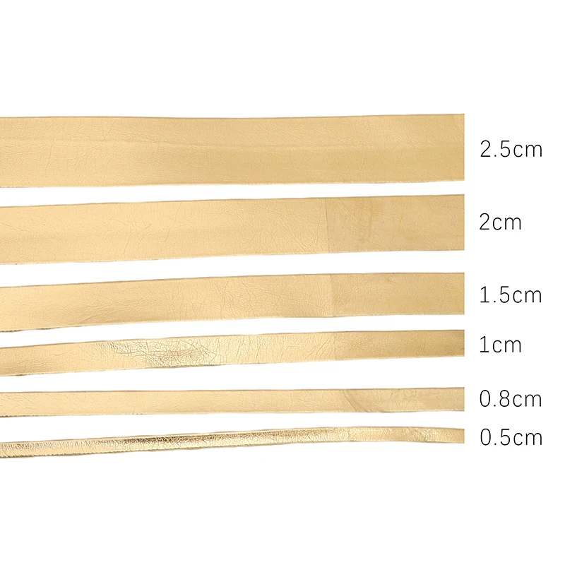 

5M 0.5-2.5CM Wide Bright Leather Gold/Silver PU Imitation Leather Cord For DIY Clothing Decor Bows Band Sewing Materials