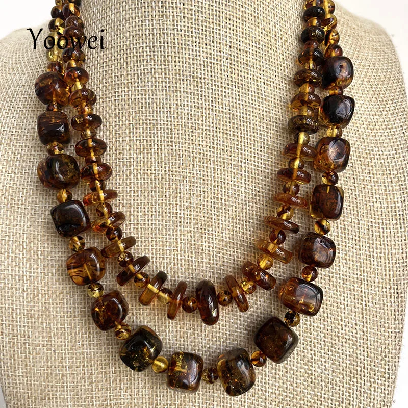 2026 New Natural Amber Necklace for Women Gift Europe Baltic Plant Beads Gogerous 100% Original Real Designer Jewelry Supplier