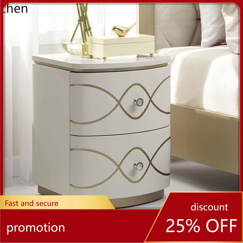 

ZML bedside light luxury high-end bedroom bedside locker solid wood drawer cabinet