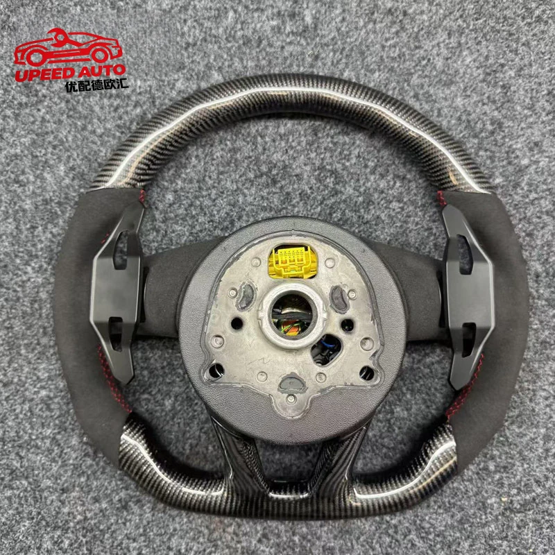 Carbon fiber flat-bottom sports steering wheel assembly modification and upgrade, suitable for models A3, A4, A5, A6, A7, Q3