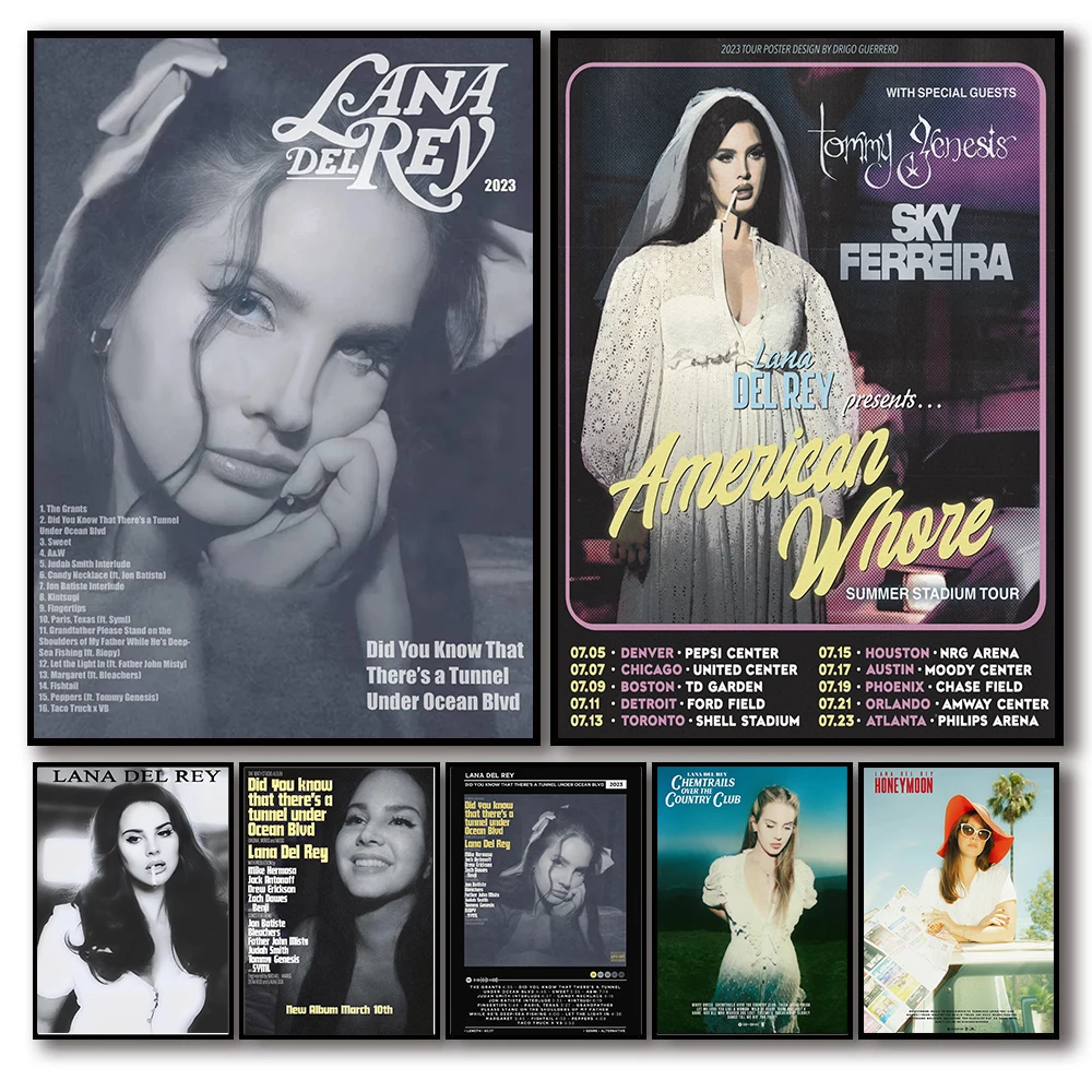 2023 Lizzy Grant Lana Del Rey New Music Album Poster Aesthetic Rapper Hip Hop Movie Canvas Decoration Wall Art Mural Room Decor