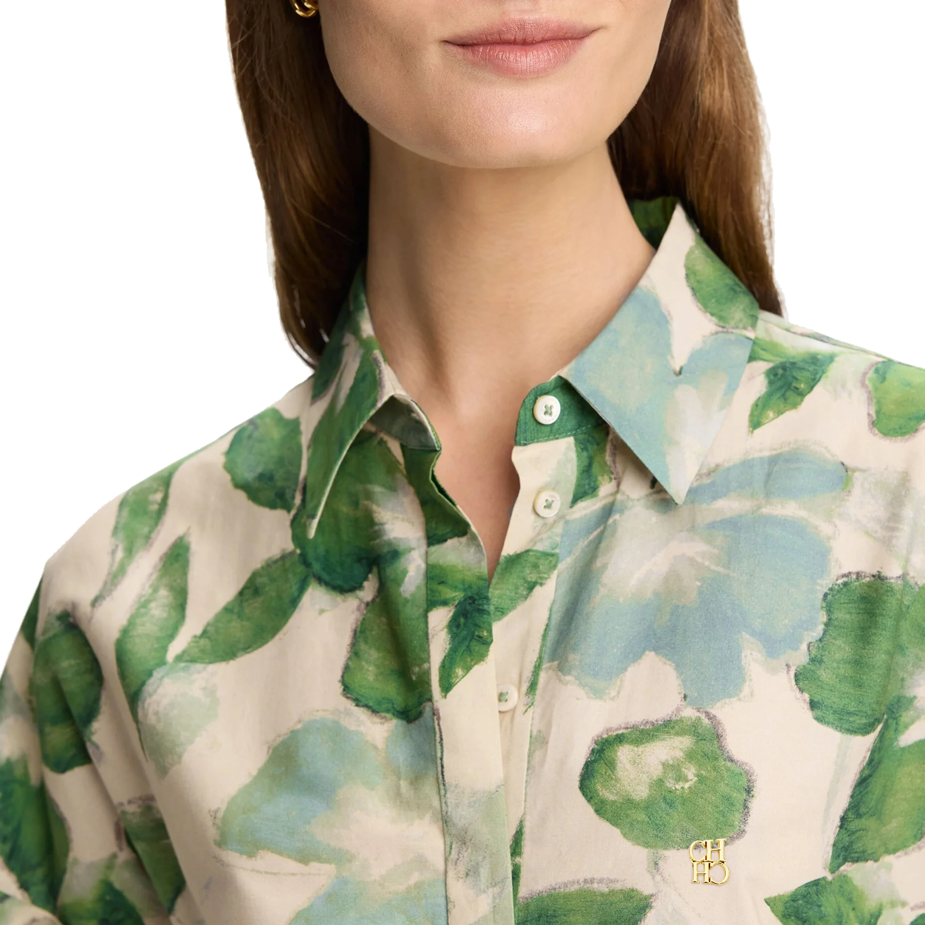 CHCH Donna Stampa Top Camicette Stampa di moda Casual Manica lunga Office Lady OL Camicie Slim Blusas