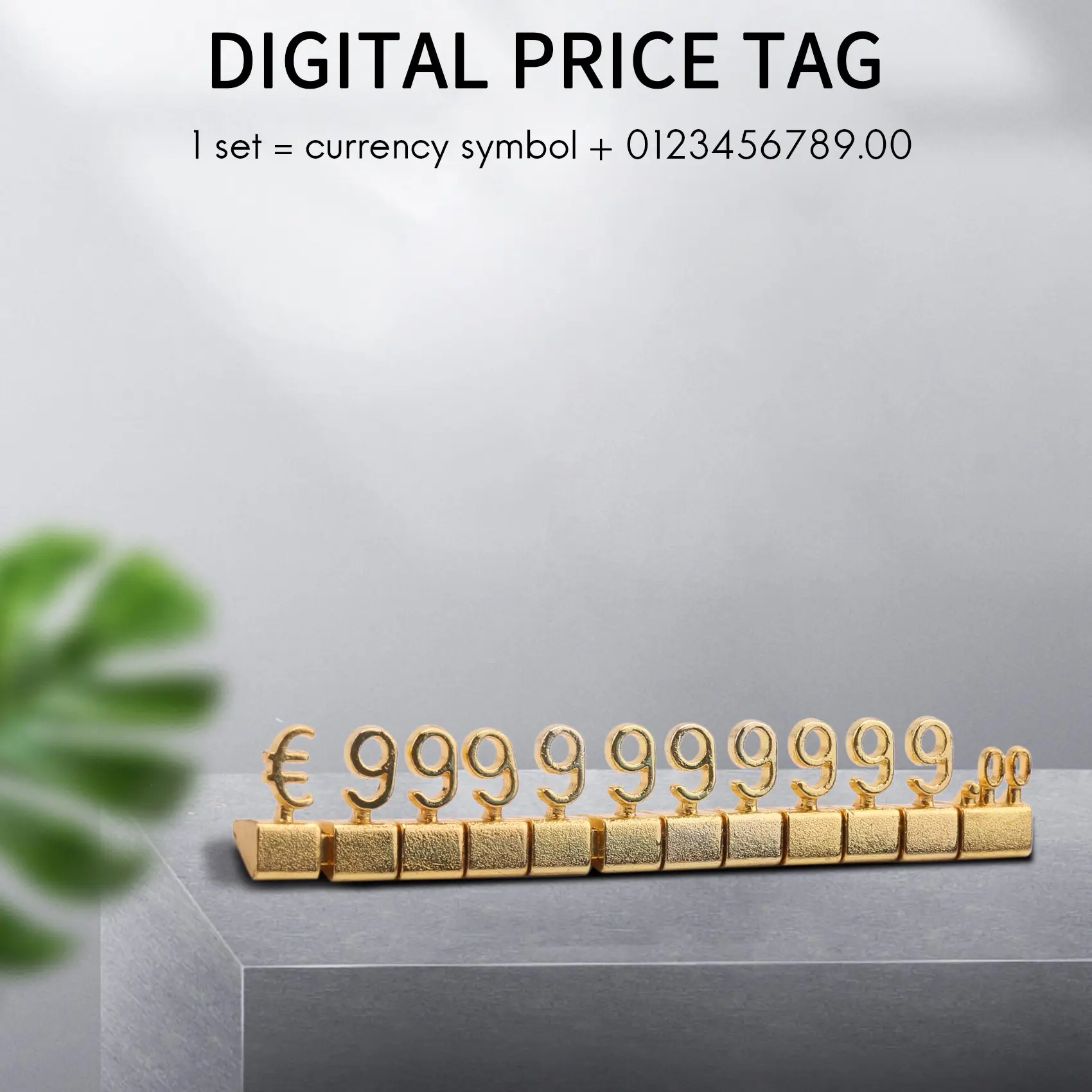 

10 Sets 3D Metal Shelves Adjustable Price Square Kit for Shop Display Jewelry Watch Shop Office Display Price Label Gold F