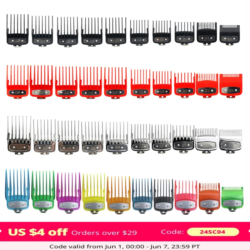 

10pcs/set Universal Men Hair Clipper Limit Comb Barber Cutting Guide Replacement Attachment For Wahl Hair Trimmer Styling Tools