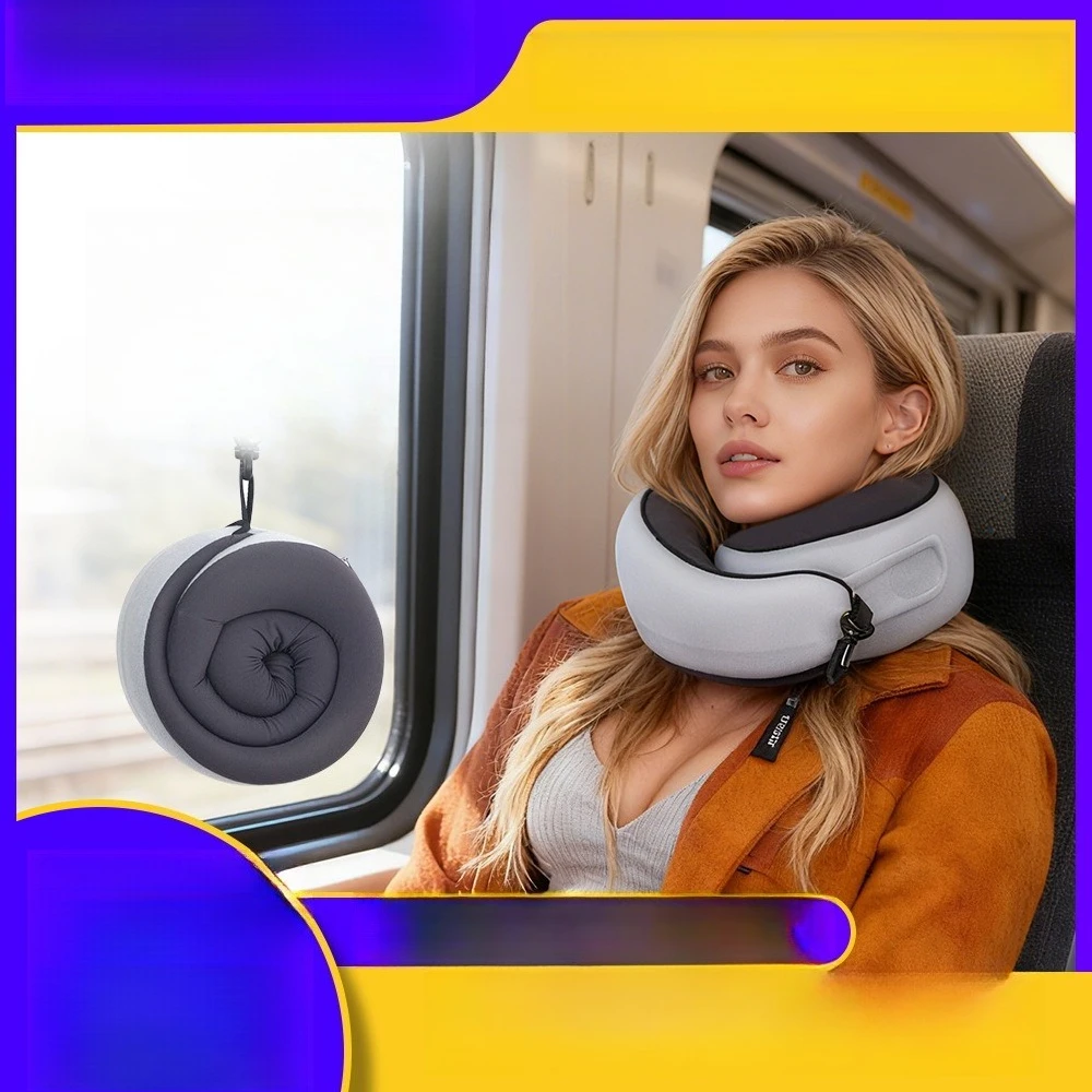 

U-образная подушка из пены с эффектом памяти, портативная поддержка шеи для путешествий, массаж автомобиля в самолете
