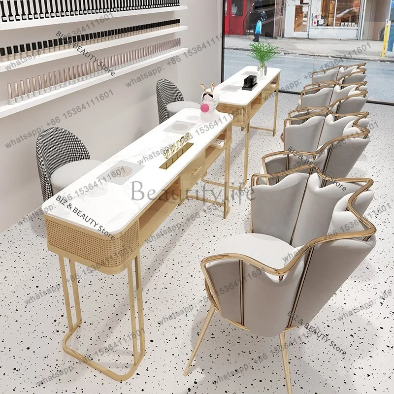 FG Multi-functional Manicure Nail Tables High-power Vacuum Cleaner Manicure Nail Tables Marble Manicure Furniture Omschrijving J