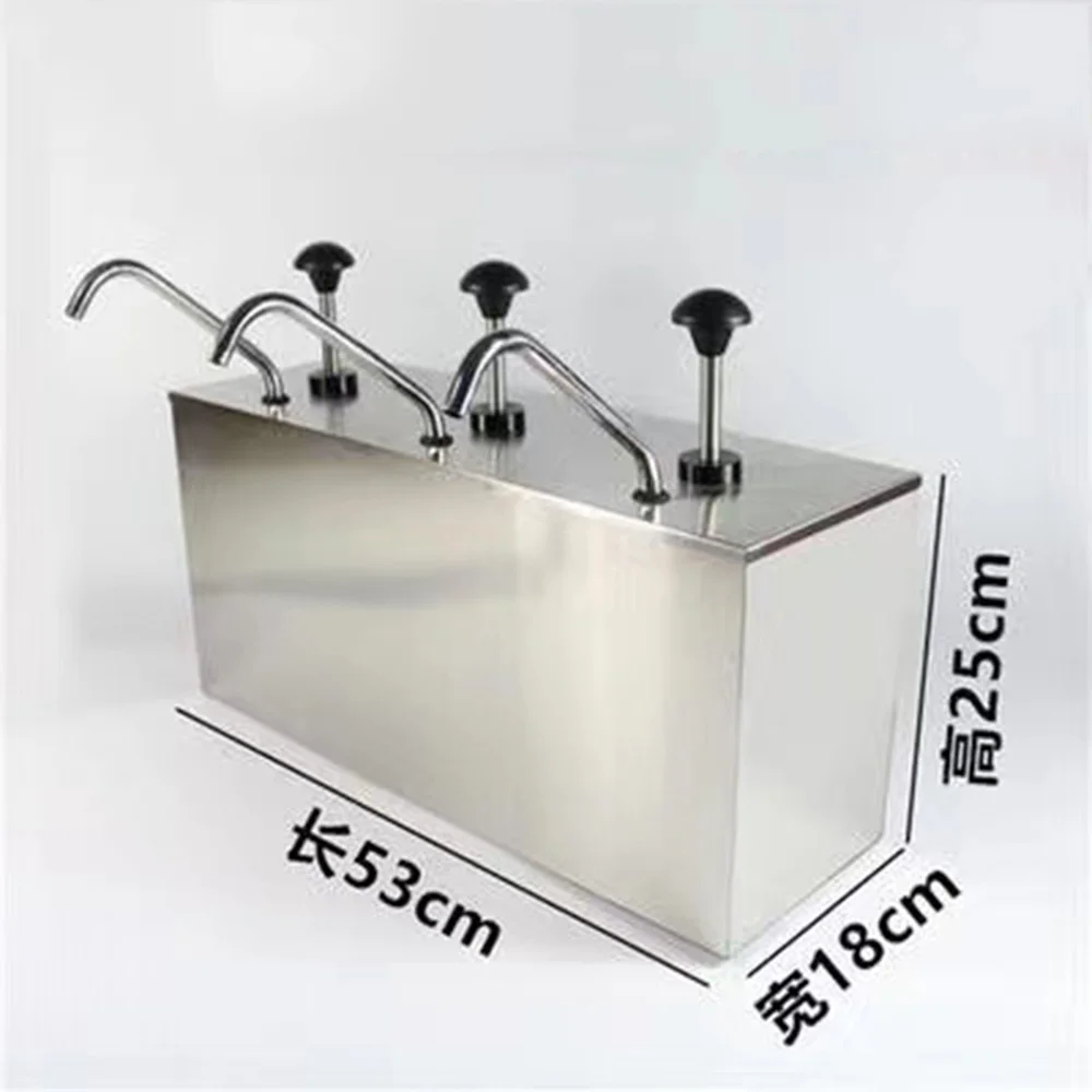 3 Bucket Sauce Dispenser Pump Squeeze Condiment Dispensing Stainless Steel