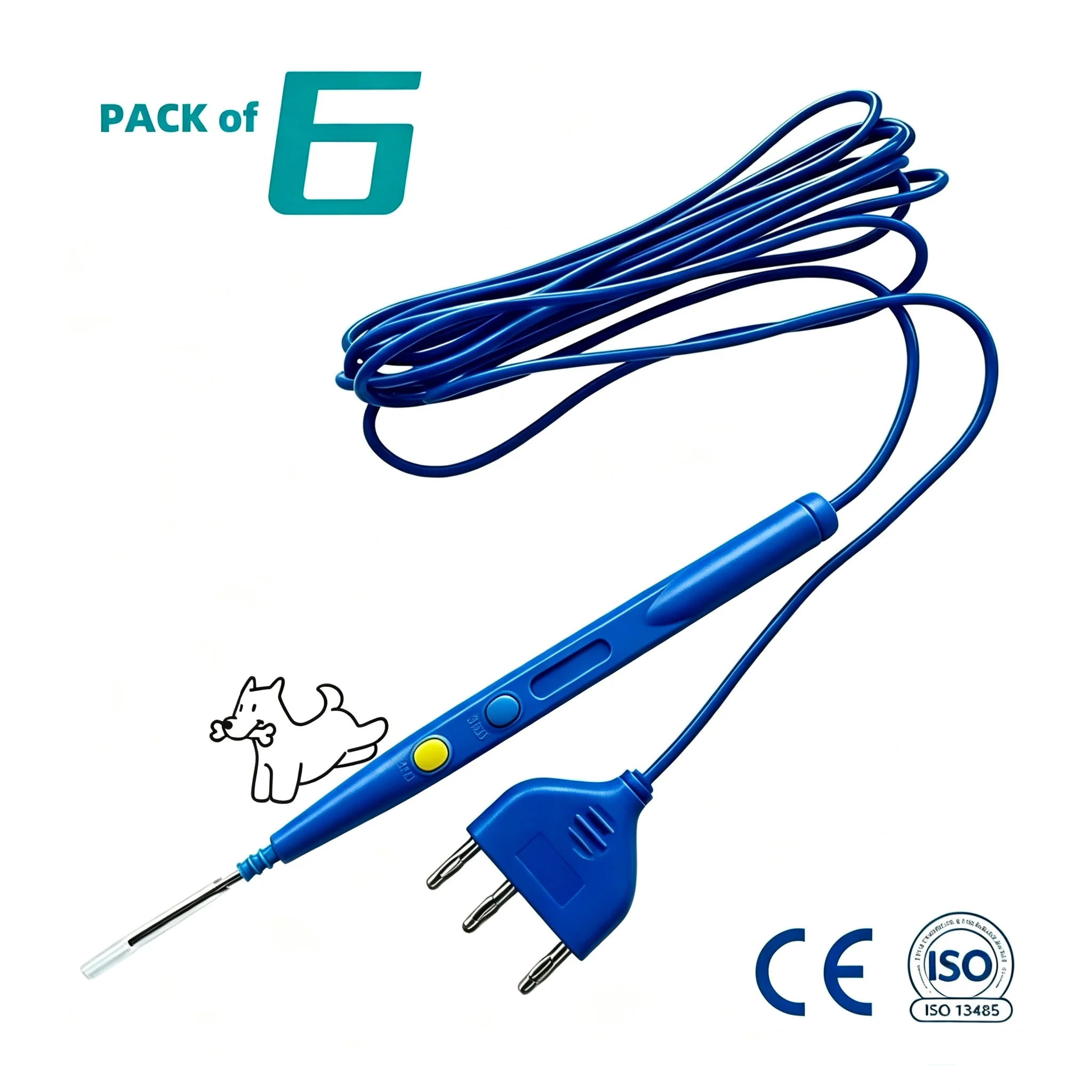 LEEP Handle 3-Pin Electrosurgical Pen Hand-Controlled Electrocoagulation and Cutting Neutral/Universal Model Sterilizable