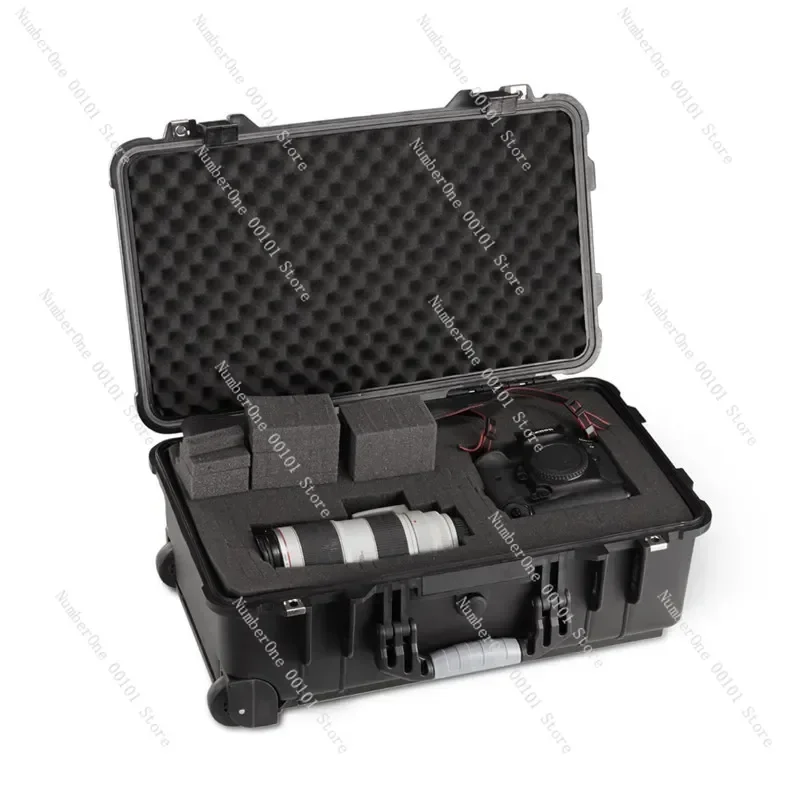 

22 Inch Tool Box Safety Protection Box PP Waterproof Pull Rod Instrument Hardware Photographic Equipment Storage Box with Wheels