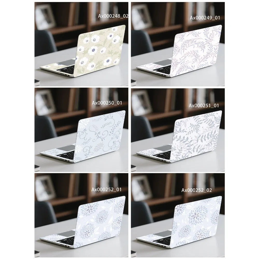 2 Pcs  Minimalist Soft Sketch Floral Laptop Covers Sticker Self-Adhesive Laptop Covers for MacBook Notebook Protective Skins