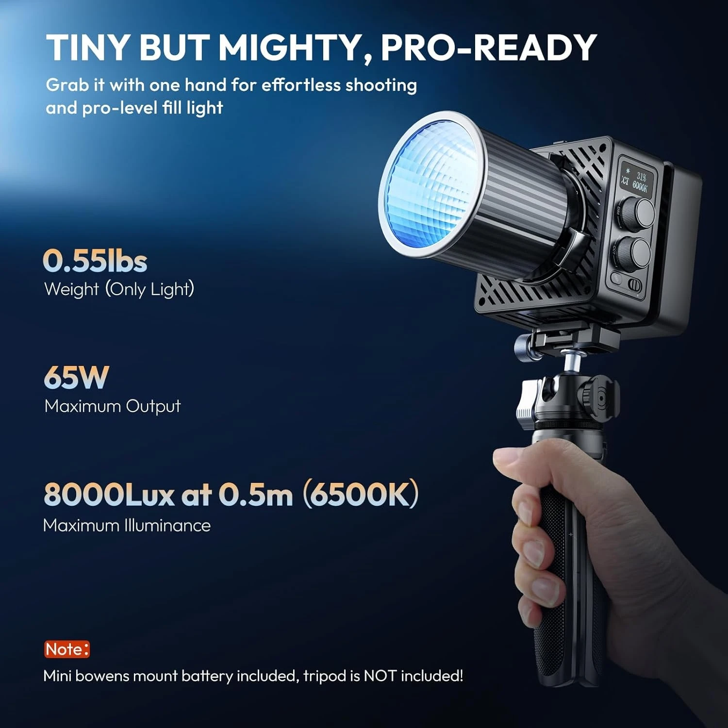 Ulanzi EC65 65W COB Light Cube Video Light 2700K-6500K Bi Color With Remote Control for Camera Photography Studio Live Streaming