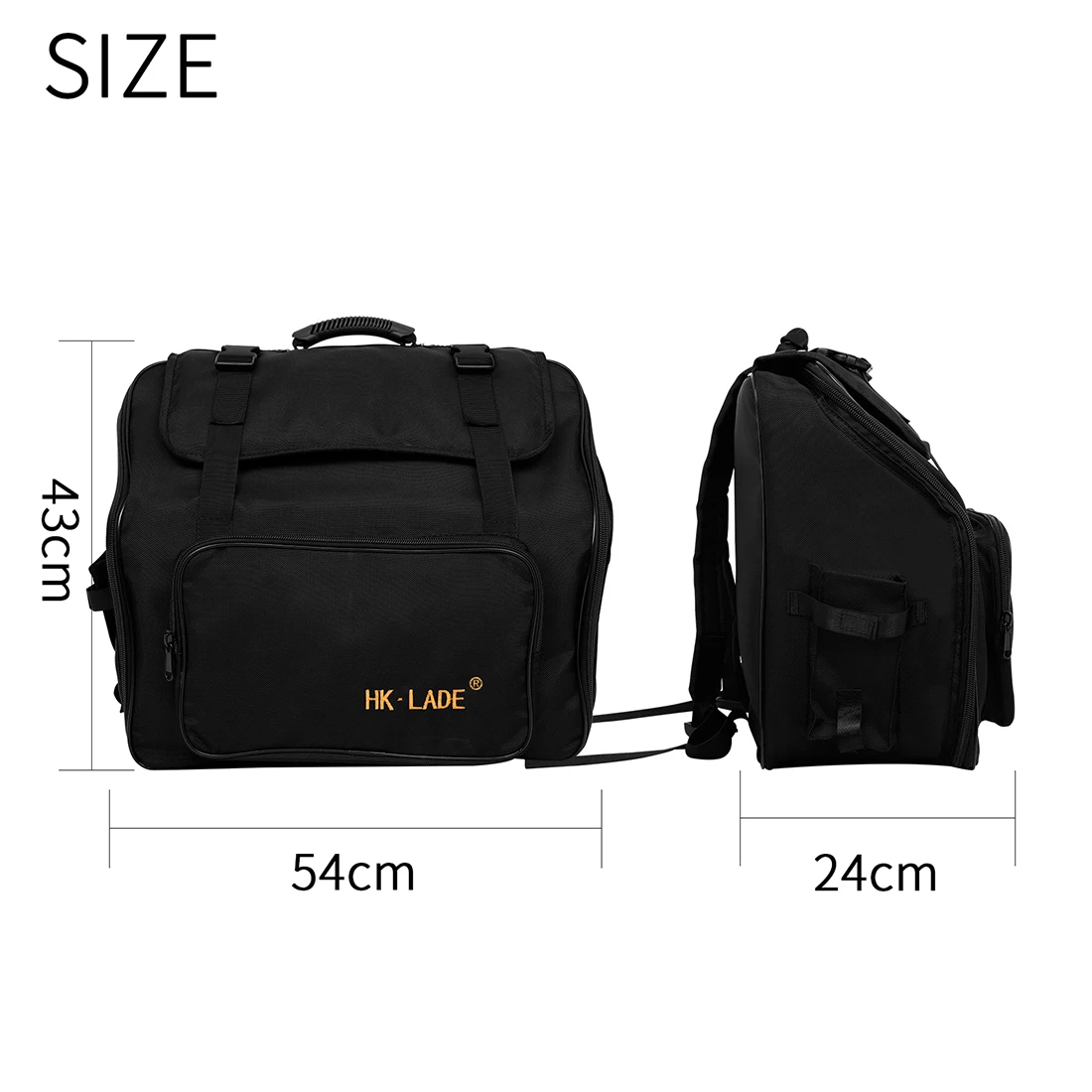 HK·LDAE Accordion Gig Bag 41 Key 120 Bass Black Accordion with Cotton Bag Waterproof Oxford Cloth Backpack Case Keyboard Parts