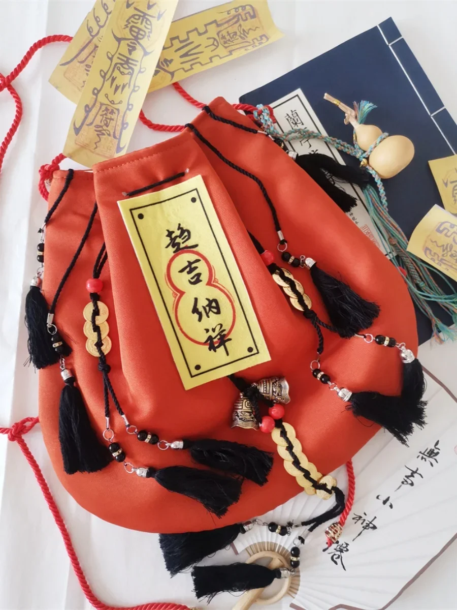 

Chinese Double Shoulder Bag Hanfu large-capacity Female Bag Hanelement Student Fashion Backpack Hanfu Bag