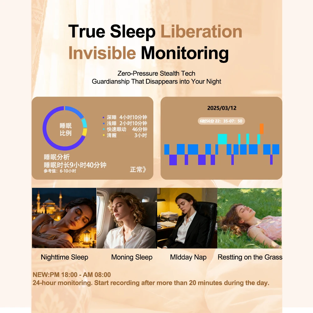 Cincin Kesehatan Pintar AI Ultra-tipis Titanium untuk Wanita Pria, Oksigen Darah, Tekanan Darah, Pemantauan Tidur, Penghitungan Langkah, Tahan Air Ip68