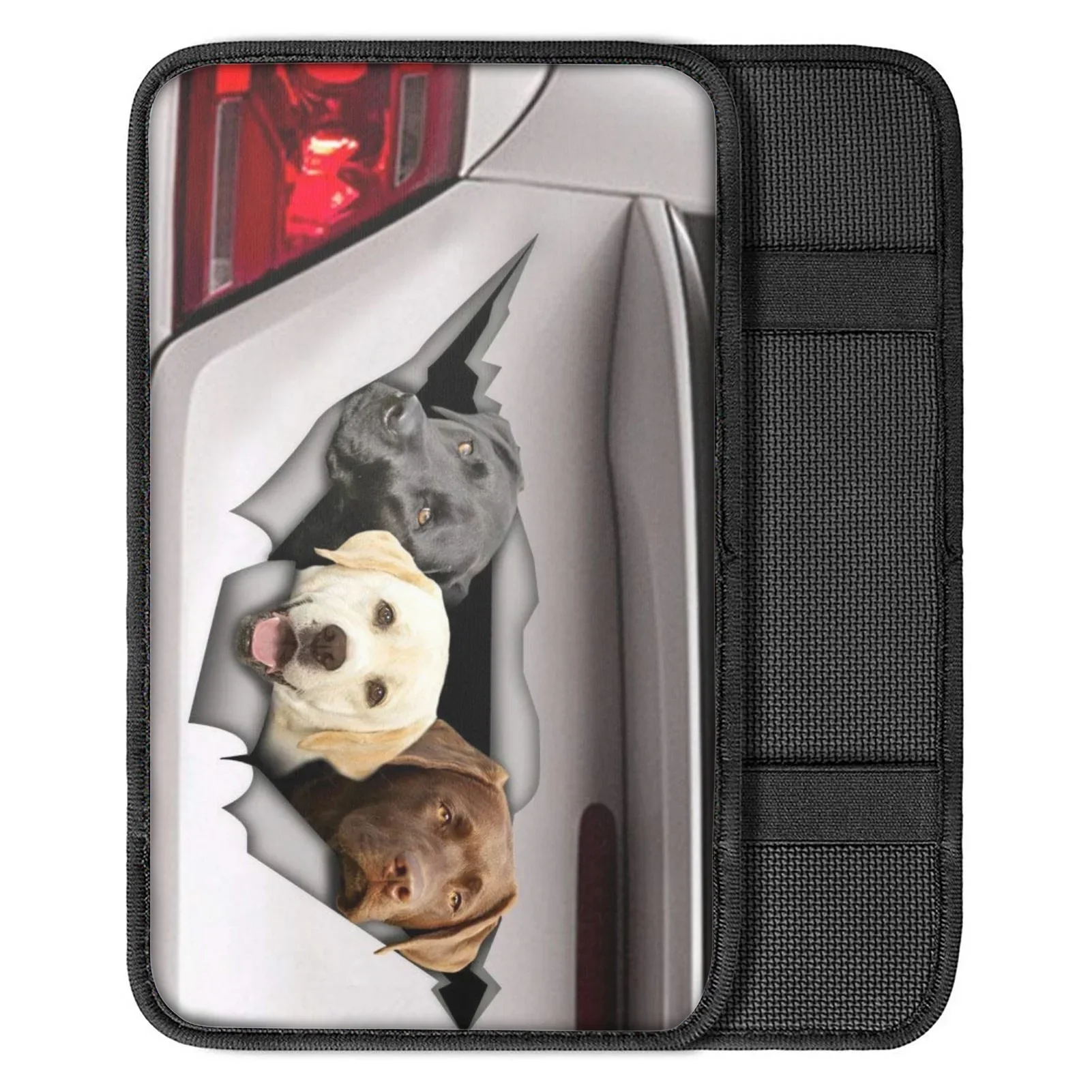 Funny Creative Animal Dog Pattern Anti-Slip Car Protector Car Center Cover Comfortable Car Armrest Cover Center Console Cover