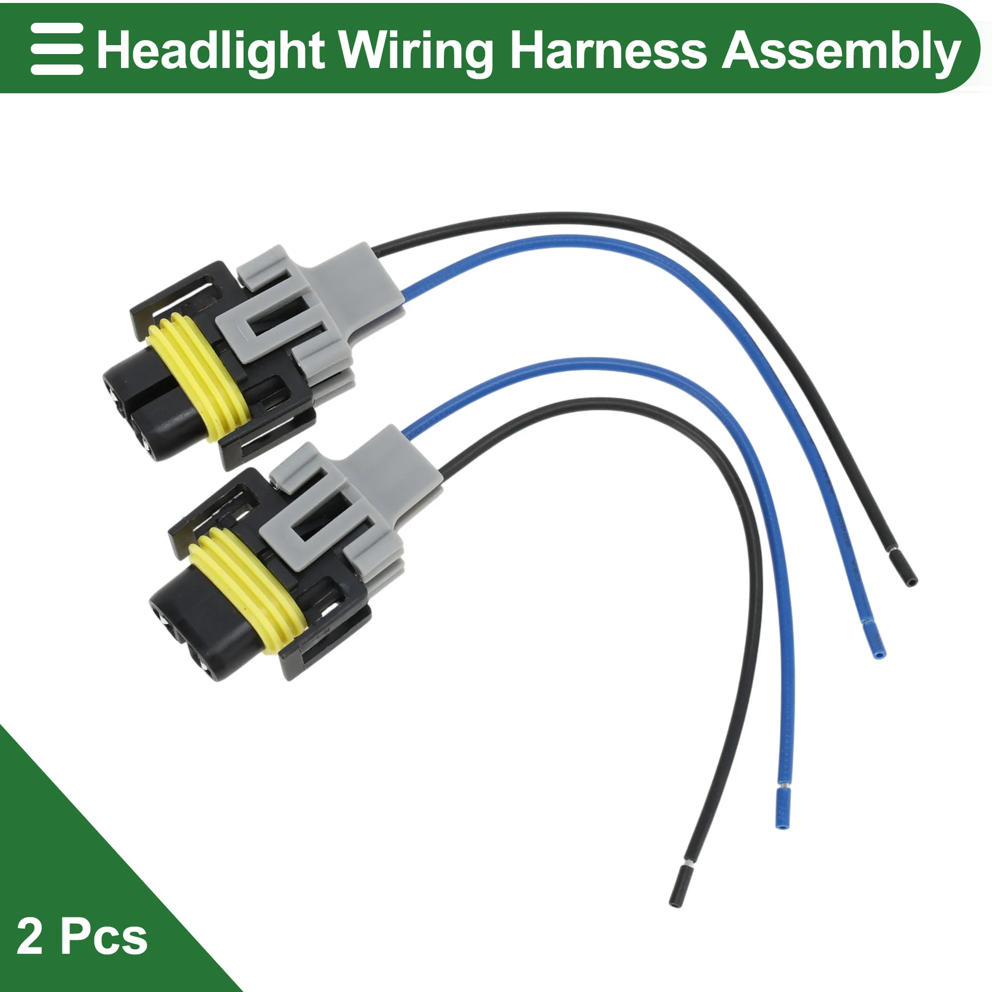 UXCELL No.3U2Z14S411VZA/88862217/12085498 Headlight Wiring Harness Assembly Headlights Lamp Wire Harness  2Pcs