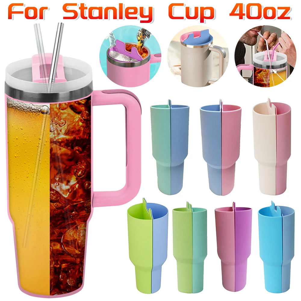 2-in-1 Drink Separator Silicone Liner for Stanley Cup 40oz Cup Divider Accessories Inner Cup Section Tray for Dual-Sided Drink