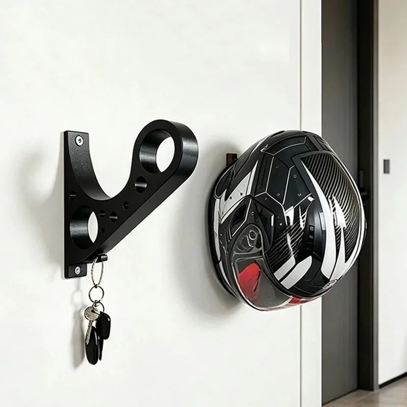 Wall Mount Motorcycle Helmet Holder Hook,Anti Scratch Rack For Full Face Helmet Garage Storage,Multi Purpose Key Display Bracket