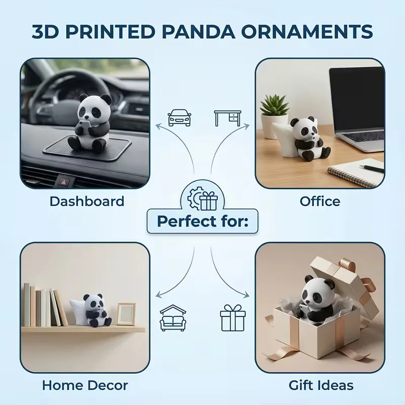 Lustiger 3D-gedruckter wütender Panda als Auto-Armaturenbrett-Deko, niedliche Auto-Accessoires zur Stresslinderung, Ornamente für Auto und Schreibtisch zu Hause. – Detail 8