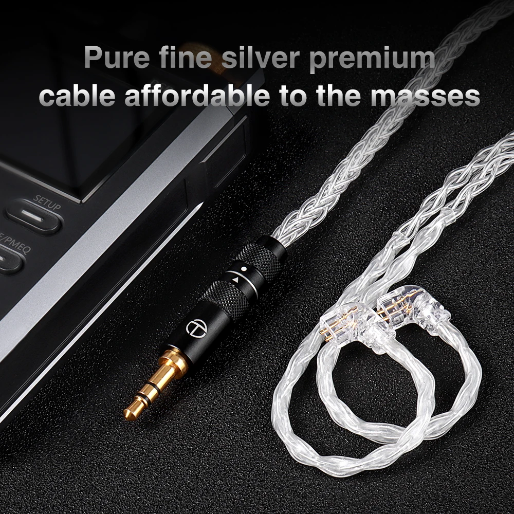 TRN T3 PRO 8 Core Pure Silver Cable 4.4/ 2.5/3.5/Type C MMCX/2PIN Connector Upgraded Wire Earphones For Kz Moondrop VX PRO BAX