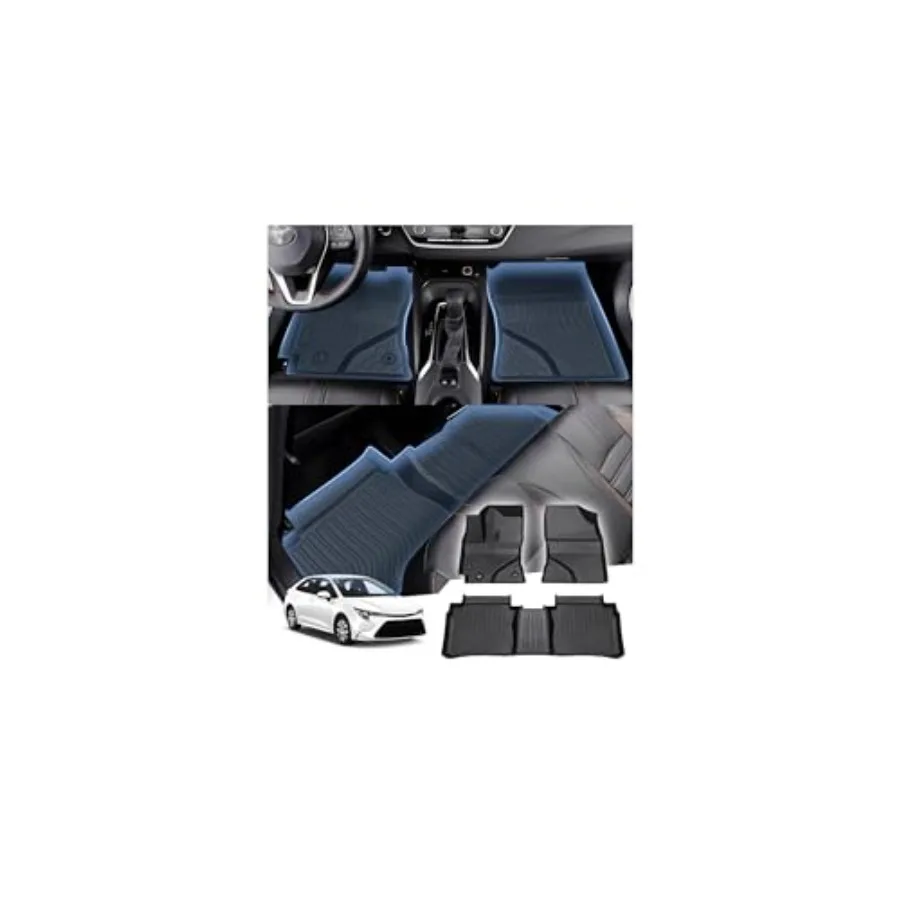 

Floor Mats for Toyota Corolla Sedan 2014-2019 Not for Hatchback All Weather Car Mats 2 Rows Floor Liners TPE Rubber Raised Edge