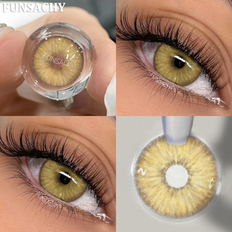 FUNSACHY 1 par de lentes da série LUCIFER, lentes de contato coloridas da moda para olhos, lentes de contato marrons suaves e anuais, lentes coloridas de maquiagem para olhos