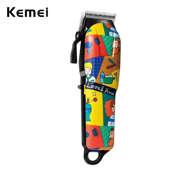 

Kemei Graffiti Hair Cutting Machine Professional Fade Hair Clipper Men Adjustable Haircut Cordless Barber Rechargeable Trimmer