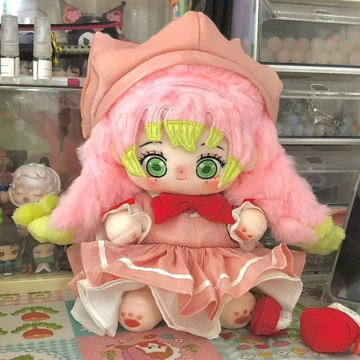Demon Slayer Peach Oolong Girl 20cm Cotton Doll Super Soft Kawaii Plush Gift Stuffed Doll Cute Collectible Gift For Fans