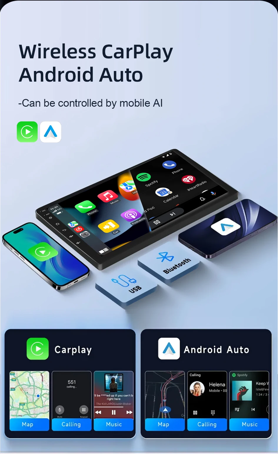 2026 Neues 2-Din-Autoradio, Snapdragon Android 15, unterstützt CarPlay und Android Auto, geeignet für Toyota RAV4 Rav 4 2005–2013 – Detail 6