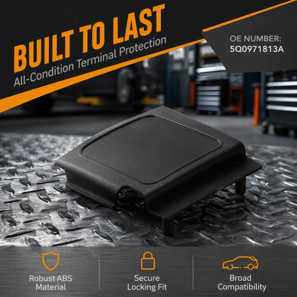 Firm Fit ABS Battery Terminal Cover Black 5Q0971813A Battery Positive Terminal Cover Terminal Cap Protector Battery Maintenance