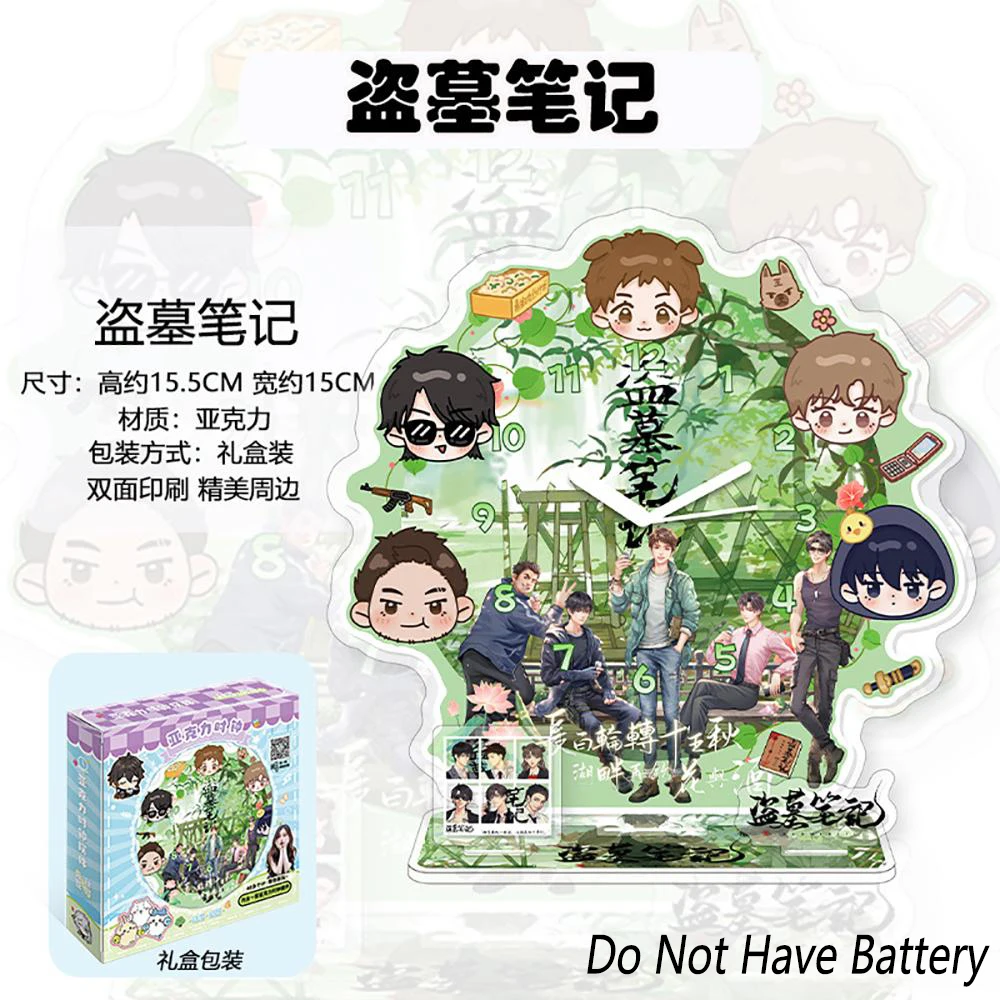 Creative Animation Peripheral Adorable Clock Ornaments Acrylic Stand Cute Desktop Figures Creative Christmas Gifts for Children