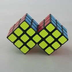 CubeTwist Double 3x3 Ladder Conjoined Cube Black Limited Rotation Stickerless 3x3x3 Speed Puzzle Twisty Brain Teaser