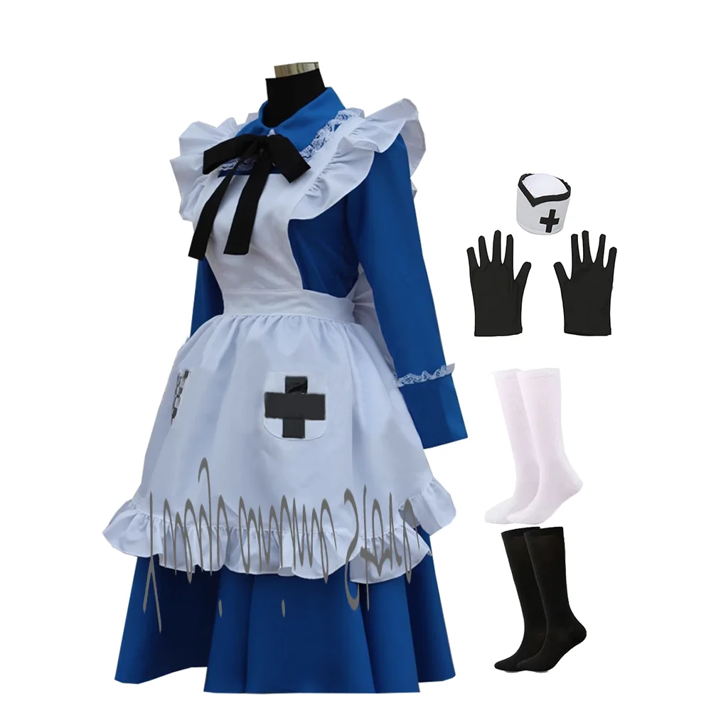 

customized-Anime Cosplay Hetalia UK England Costume Maid Dress Halloween Christmas Suit