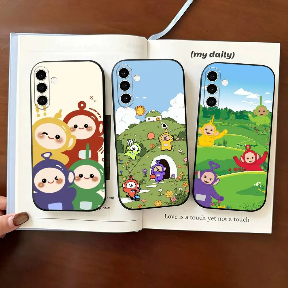 Cute Cartoon Teletubbies  Phone Case For Samsung Galaxy A73,A72,A71,A70,A53,A52,A51,Others Soft Black Cover