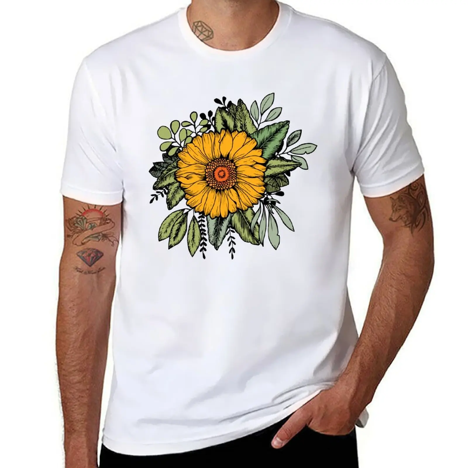 

t for with cotton man T-Shirt shirts t Sunflower prints for man shirt shirts t