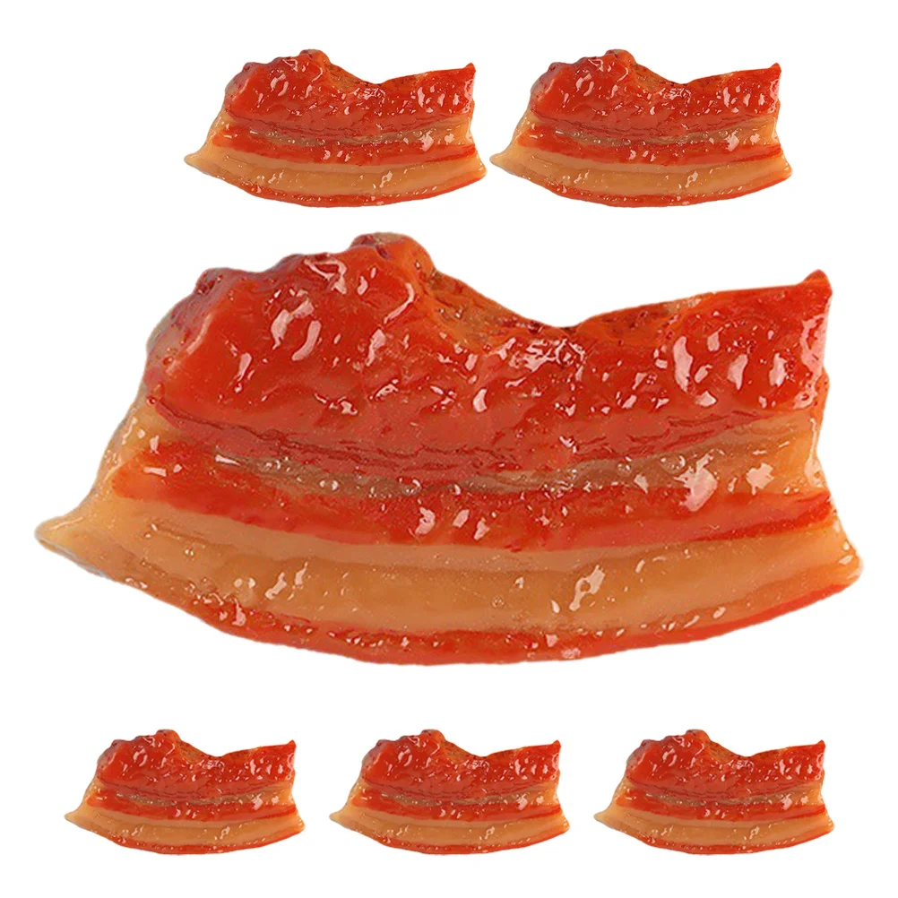 6Pcs Simulierte Schweinefleisch Fleisch Dekoration für Küche Restaurant Party Realistische Künstliche Lebensmittel Prop Lebensechte Lebensmittel Ornament