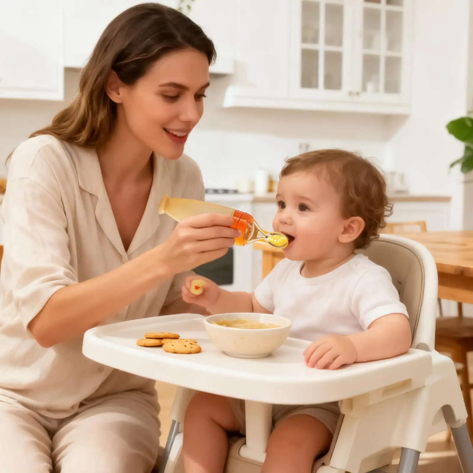 

Силиконовая ложка для детского питания, удобный для путешествий, дозатор для выдавливания, ложки для кормления с присоской для пюре круп