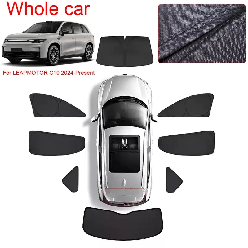 

For LEAPMOTOR C10 2024-Present Car Black Window Privacy Sunshade Auto Anti-UV Heat Insulation Protect Cover Interior Accessory