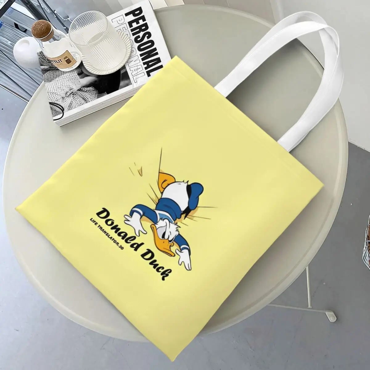 Donald Duck Fit Of Anger Tote Bags Women Handbag Canvas College Shoulder Bag Reusable Grocery Bag