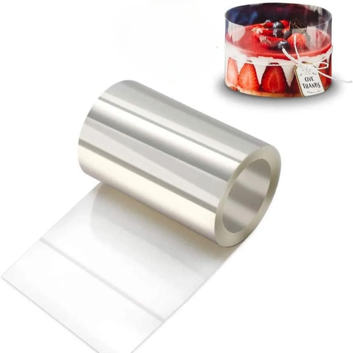 4 Inch Acetate Cake Collar Roll DIY Transparent Mousse Cake Sheets Clear Baking Strips for Decorating Pastry Dessert Tool
