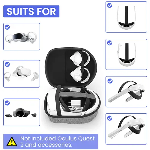 Imagen 2 del producto Bolsa de almacenamiento para gafas Quest 2 VR, bolsa de mano, caja protectora para auriculares Meta Quest1/2, compatible con estuche de almacenamiento Quest 2/Meta Quest1